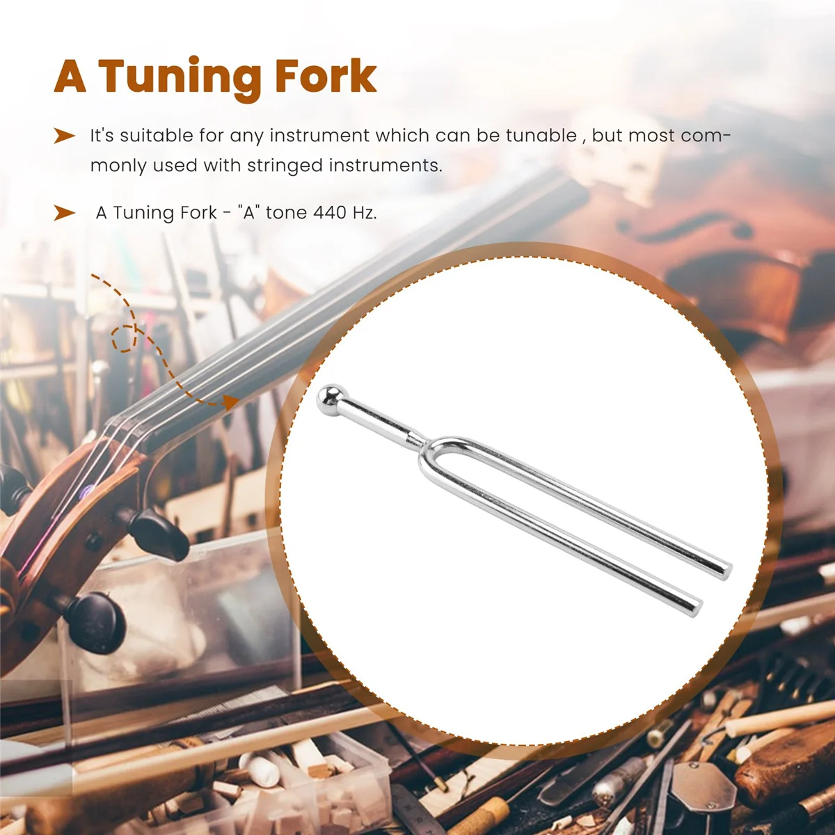 440Hz A Tone Stainless Steel Tuning Fork Tuner Tunning Musical Instrument Gift 5
