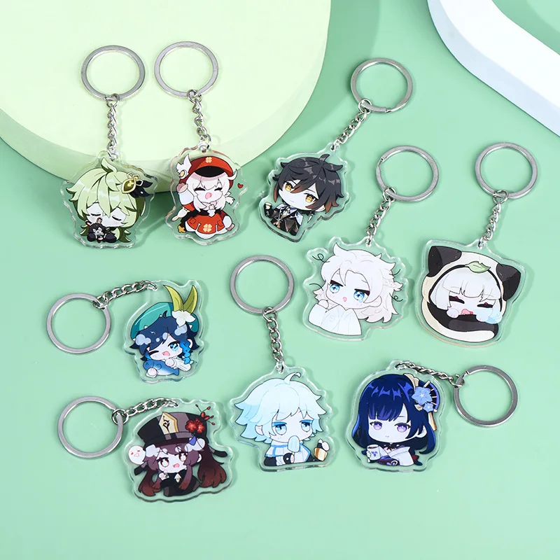 

Sunsyea Genshin Impact Merch Role Acrylic Keychain Pendant Hutao Klee Nahida Raiden Shogun Sayu Venti Zhongli Chongyun Collei