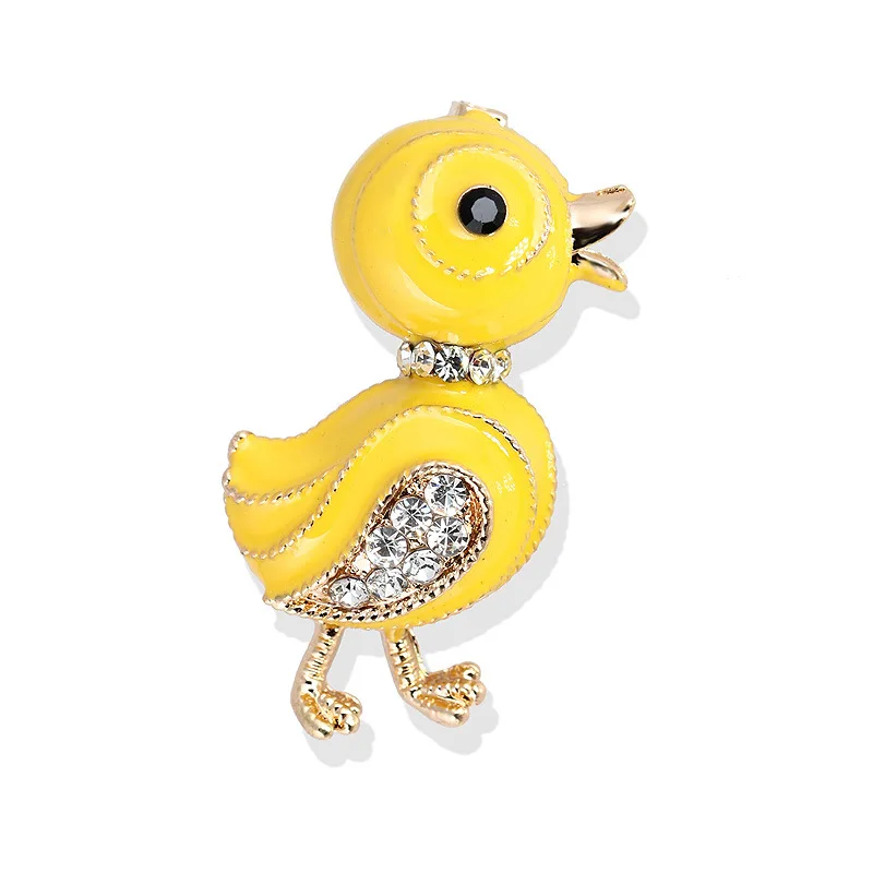 

Cute Yellow Duck Enamel Brooch For Women Unisex Rhinestone Funny Metal Badge Clothing Bag Lapel Pin Kids Jewelry Daily Gift