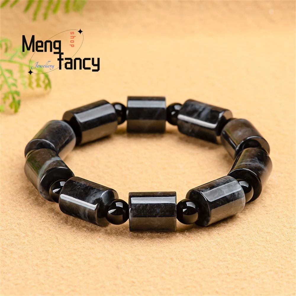 Giadeite Naturale A Goods Wu Ji Transit Lutong Fortune String Ice Jade Beads Bracciale Squisito Regalo Di Festa Di Gioielli Di Moda Retrò