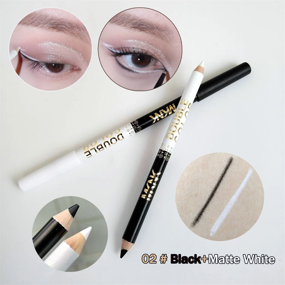 Double Headed Smooth Black Brown Eyeliner Eyebrow Pencil Lasting Waterproof Pearlescent Lying Silkworm Eyeshadow Stick Makeup_voghion.com