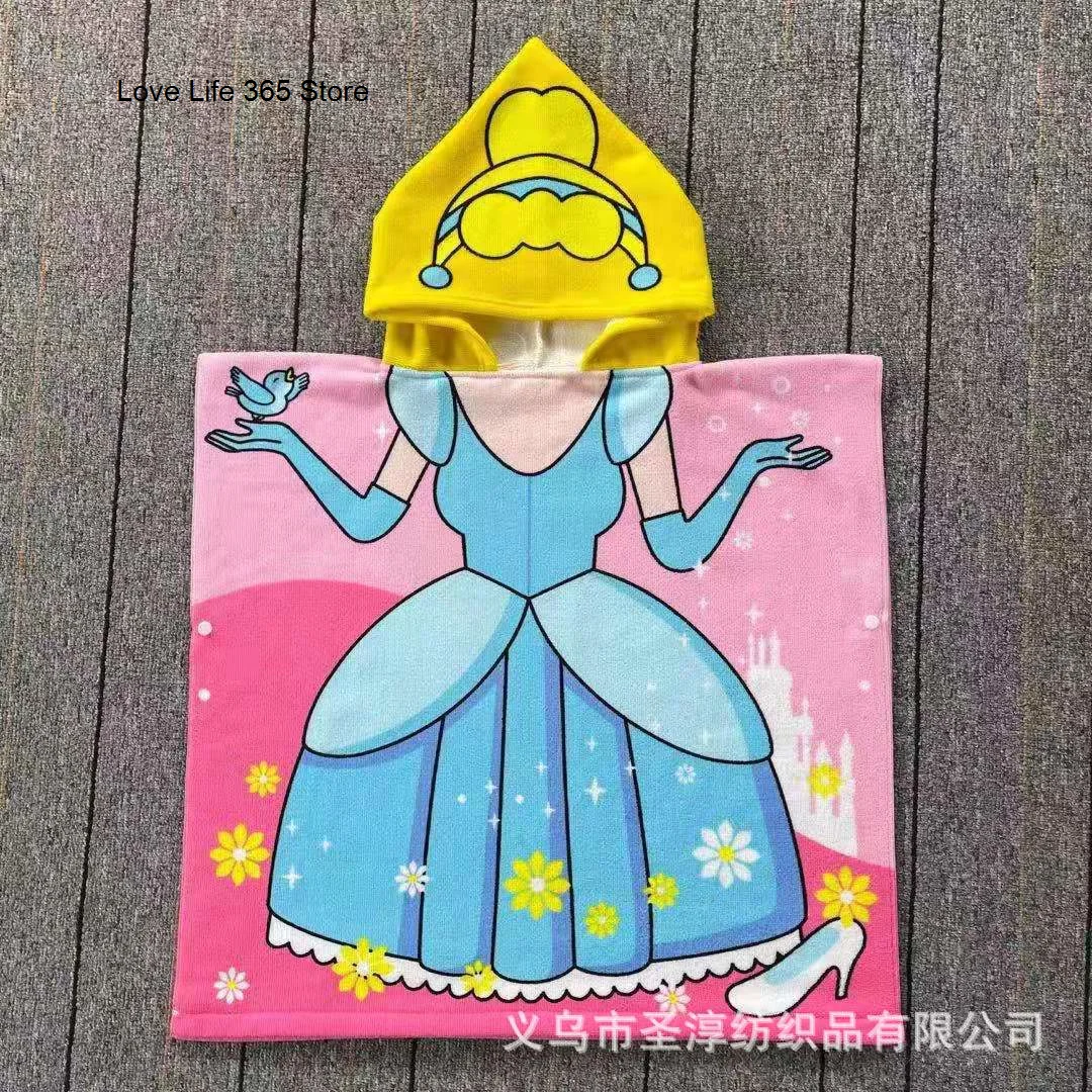 Mermaid Shark Children Microfiber 60*60 CM Beach Towel Wetsuit Hooded Cloak Quick-dry Poncho Bathrobe Bath Towels for Swim Surf microfiber towels quick drying towel