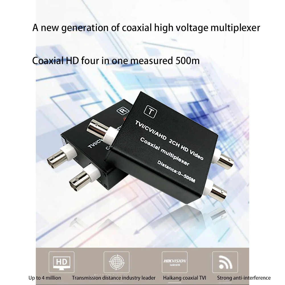 AHD TVI CVI Video Multiplexer for Cctv Camera 2Ch Coaxial Video Converter for Hikvision Hdcvi 1080P