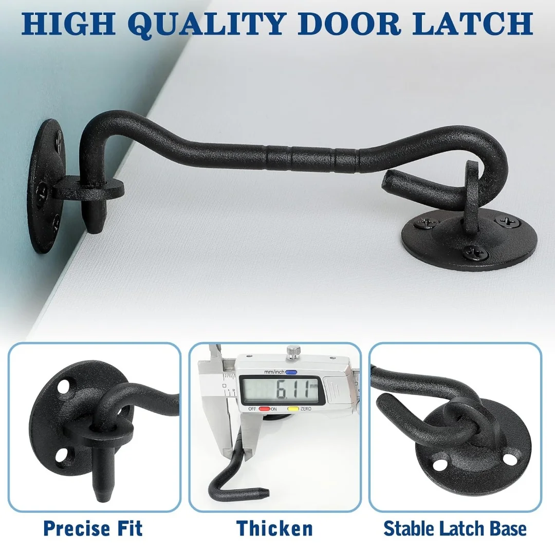 Heavy-Duty Hook Eye Door Lock for Sliding Doors, Cabinets, and Fences