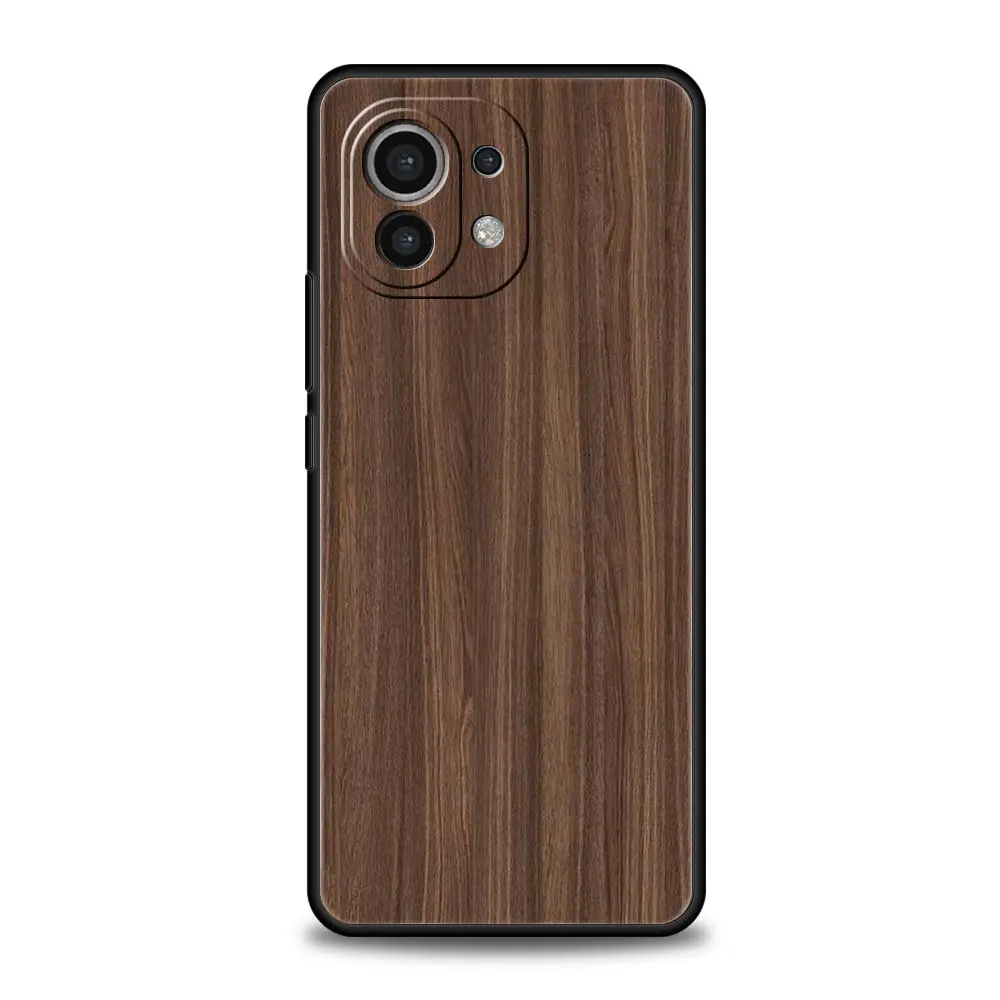 Carved Wood Design Black Silicone Phone Case Cover