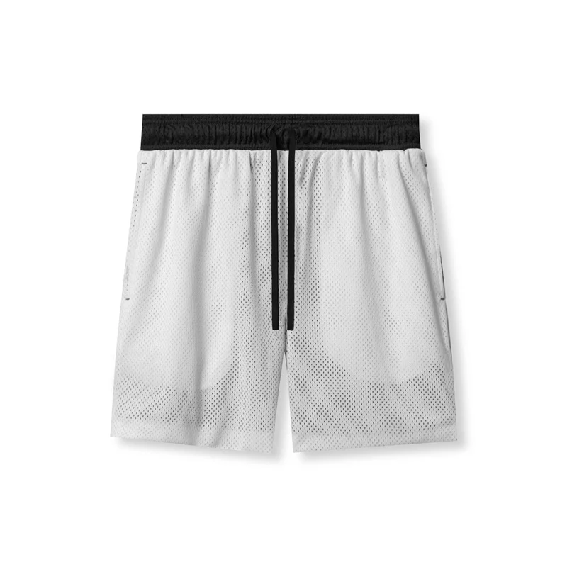 New solid color matching men's shorts Basketball workout pants Jogger quick dry mesh quarter pants