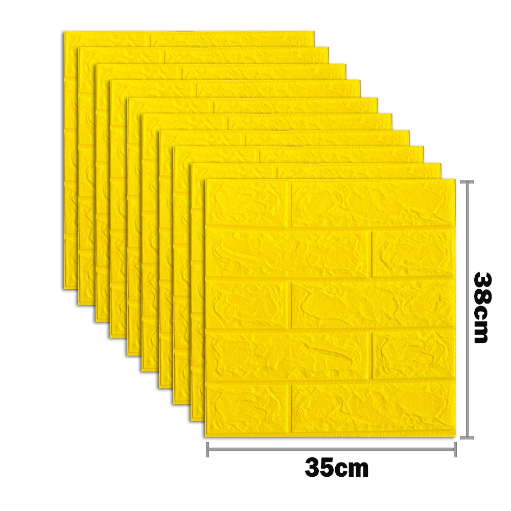 thumbnail image 1 of 10/20 piezas de pegatinas de pared de espuma 3D autoadhesivas para decoración de habitaciones, papel tapiz de ladrillo impermeable para despegar y pegar para decoración de interiores, 1 of 5