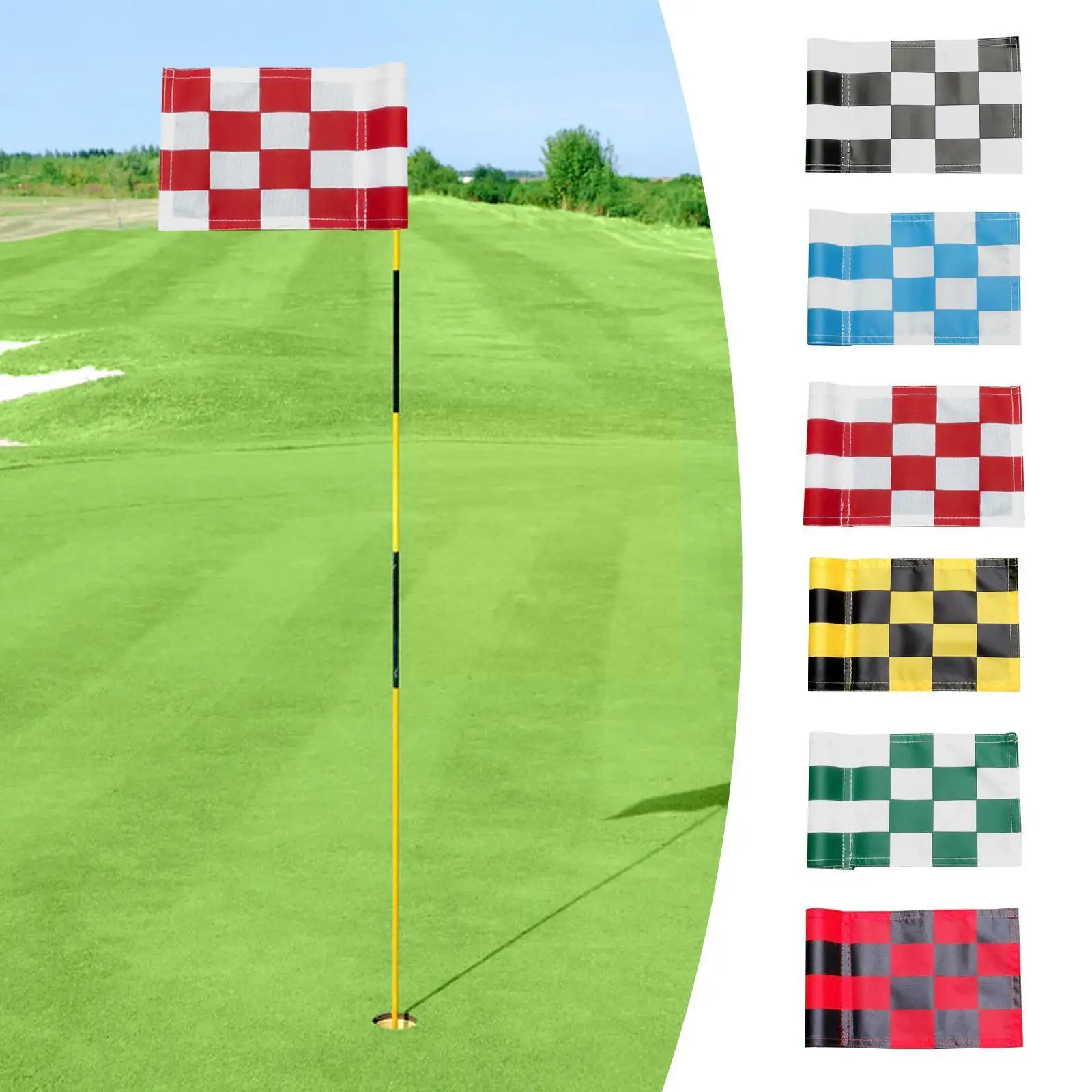 1Pc Golf Backyard Training Aids Nylon Hole Pole Cup Flags Putting Green