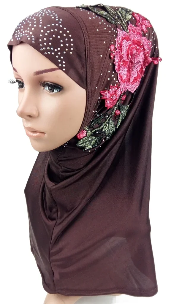 Colorful floral printed tassel cotton hijab/orna main image 1
