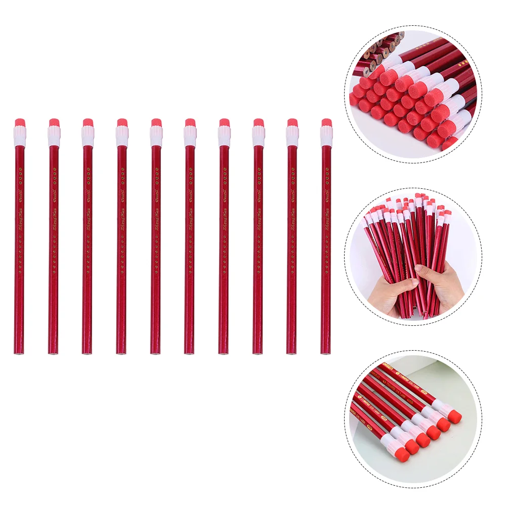 

10 Pcs with Eraser Erasable Child Stationery Supplies Pencils Erasers Wood Portable