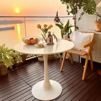 24 Inches Tulip Round Kitchen Table, Mid-Century Leisure Table for Small Places, Dining Tables 1