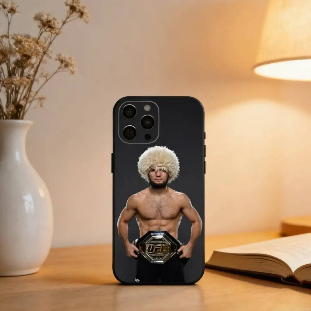 Champion Boxing K-Khabib Soft Silicone Black Phone Case