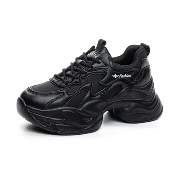 Fujin 5 cm bianco primavera autunno comode scarpe da passeggio sneakers moda sneakers robuste sneakers con plateau in vera pelle per donna 1