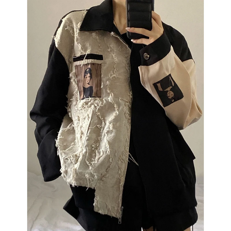 

Sandro Rivers American Vintage Baseball Jerseys for Women Loose Matching All Outerwear Couples Jacket, Spring and Autumn