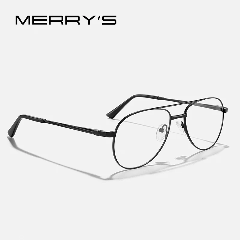 MERRYS DESIGN klasyczne okulary pilotki ramki dla mężczyzn kobiety stop tytanu okulary optyczne męskie luksusowe okulary ramki S2370