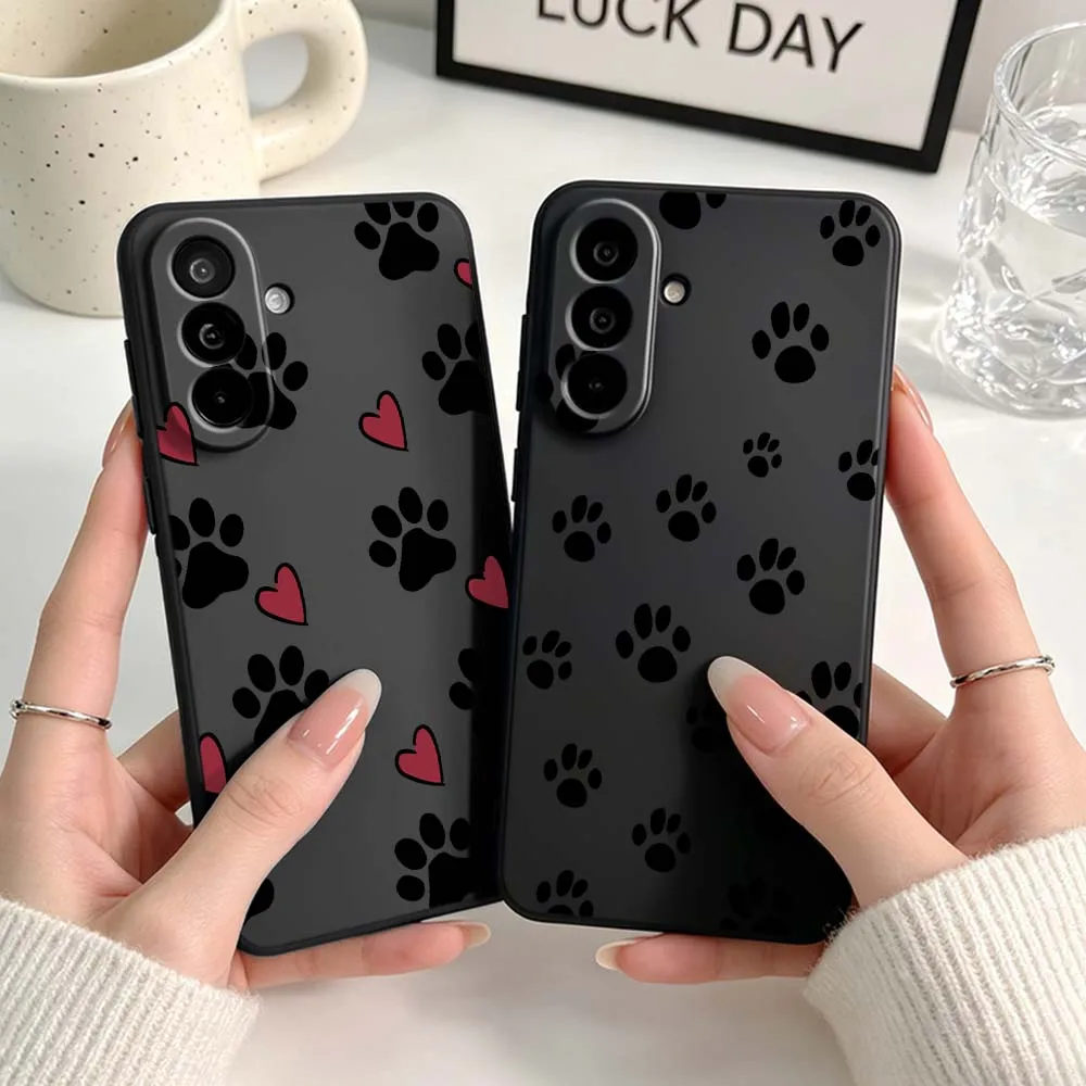 Adorable Paw Print Pattern Black Phone Case