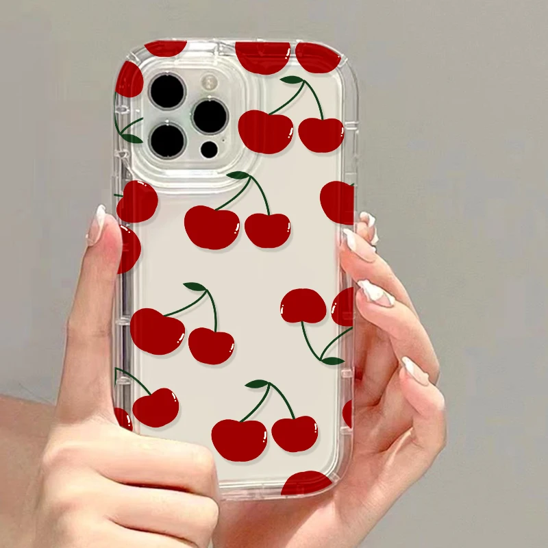 Red Cherry Case For iPhone 13 Cases iPhone 15 11 12 13 14 16