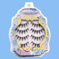Mikiwi Manga Lashes, japanese Clear Band Multipack False Eyelashes Natural Look, Anime Strip Lashes, Wispy Lashes 2