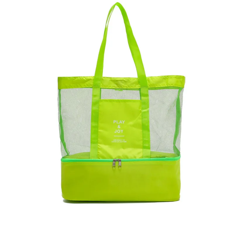 Custom Logo Outdoor Picnic Beach Bag High-capacity Net Transparent Bag Double Insulation Tote Office Lunch Snack Picnic Bags