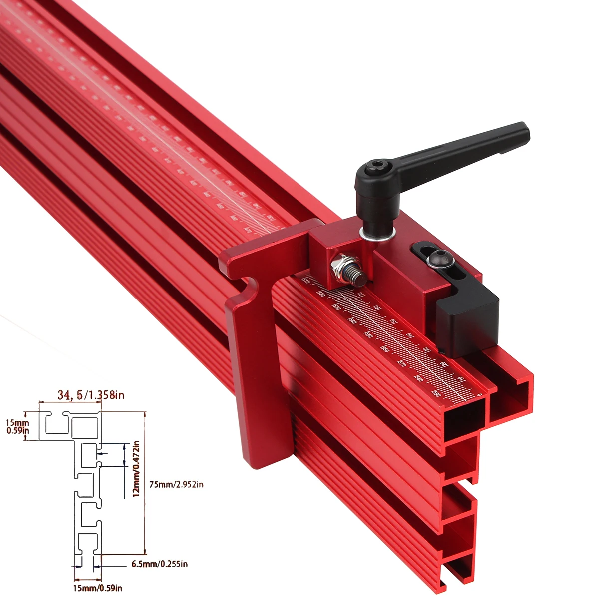 Rail à Onglet En T Alliage Aluminium 500 Mm - Accessoire Solide Pour Menuiserie Et CNC