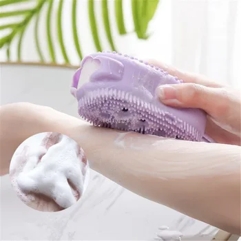 Silicone Body Scrubber Shower Exfoliating Scrub Sponge Bubble Bath Brush Massager Skin Cleaner Cleaning Pad Bathroom Accessories 1