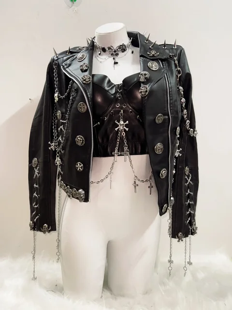 Spikey Metal Chained Jacket 2