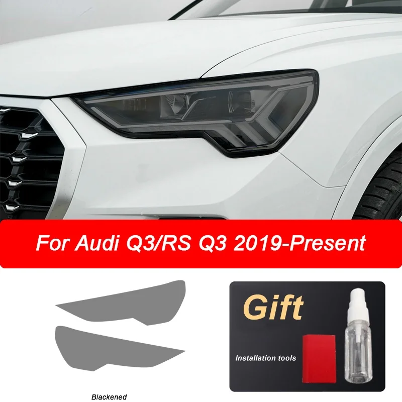 

2 pcs Car headlight protective film for Audi Q3 F3 RSQ3 Sportback 2019-On accessories taillight transparent black TPU stickers