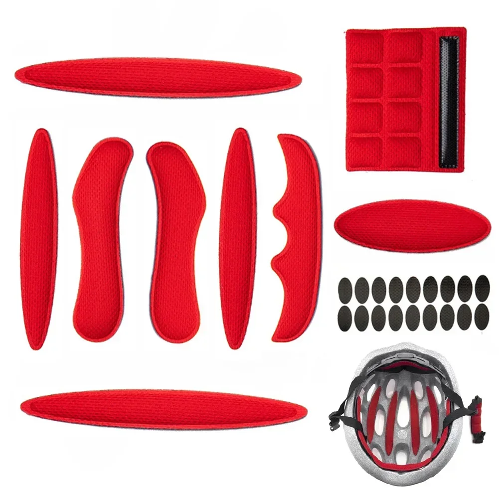 Helmet Padding Kit 27Pcs Bicycle Replacement Universal Foam Pads Set for MTB Bike Motorcycle Cycling Sportswear Accessories