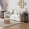 End Table with Charging Station, Flip Top Bedside Table with USB Ports, Narrow Nightstand with Storage Shelves, for Small Space 5