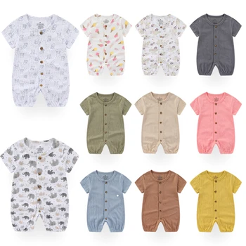Unisex Baby Bodysuits Short Sleeve Newborn Boy Girl Boxer Jumpsuit Summer Infant Onesies Clothes 1