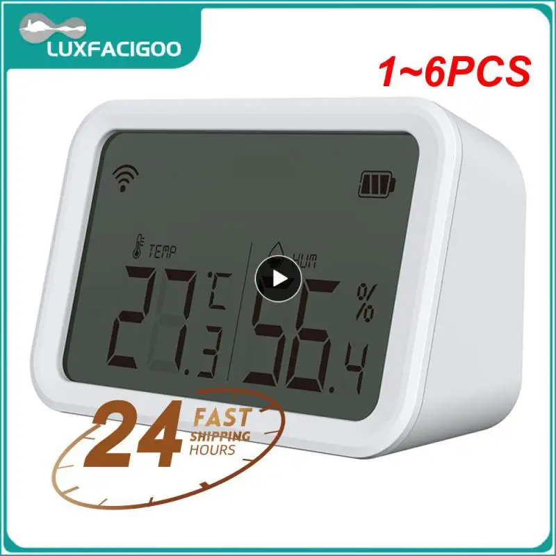 

1~6PCS Tuya Temperature Humidity Sensor Detector With LCD Screen Works With Tuya Hub Zigbee2mqtt