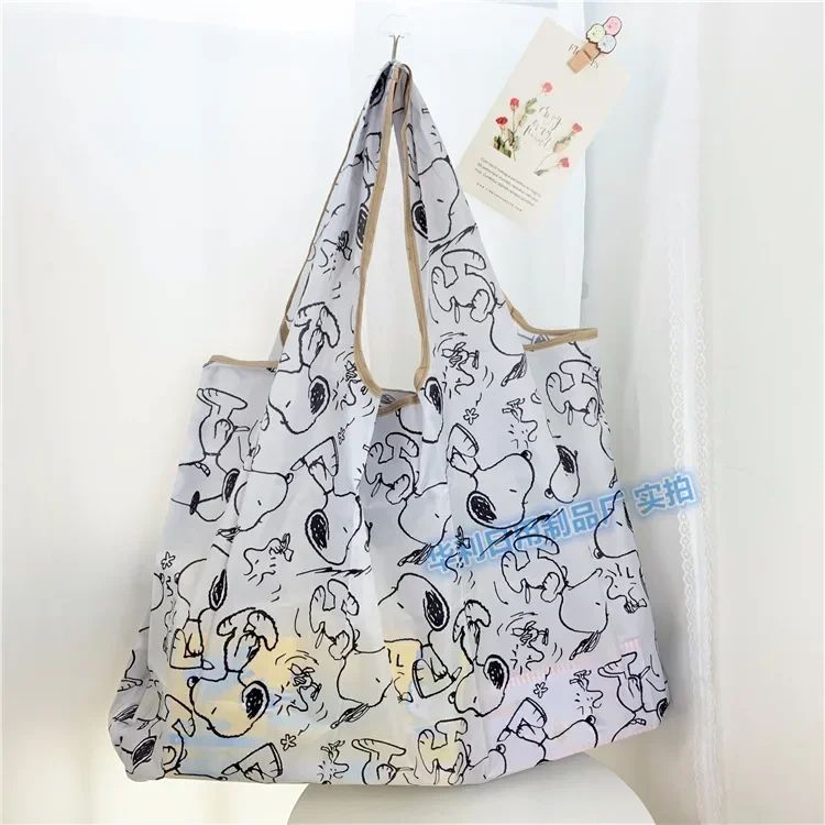 Snoopy Folding shopping bag portable environmental protection supermarket large-capacity storage bag handbag shoulder bag 4