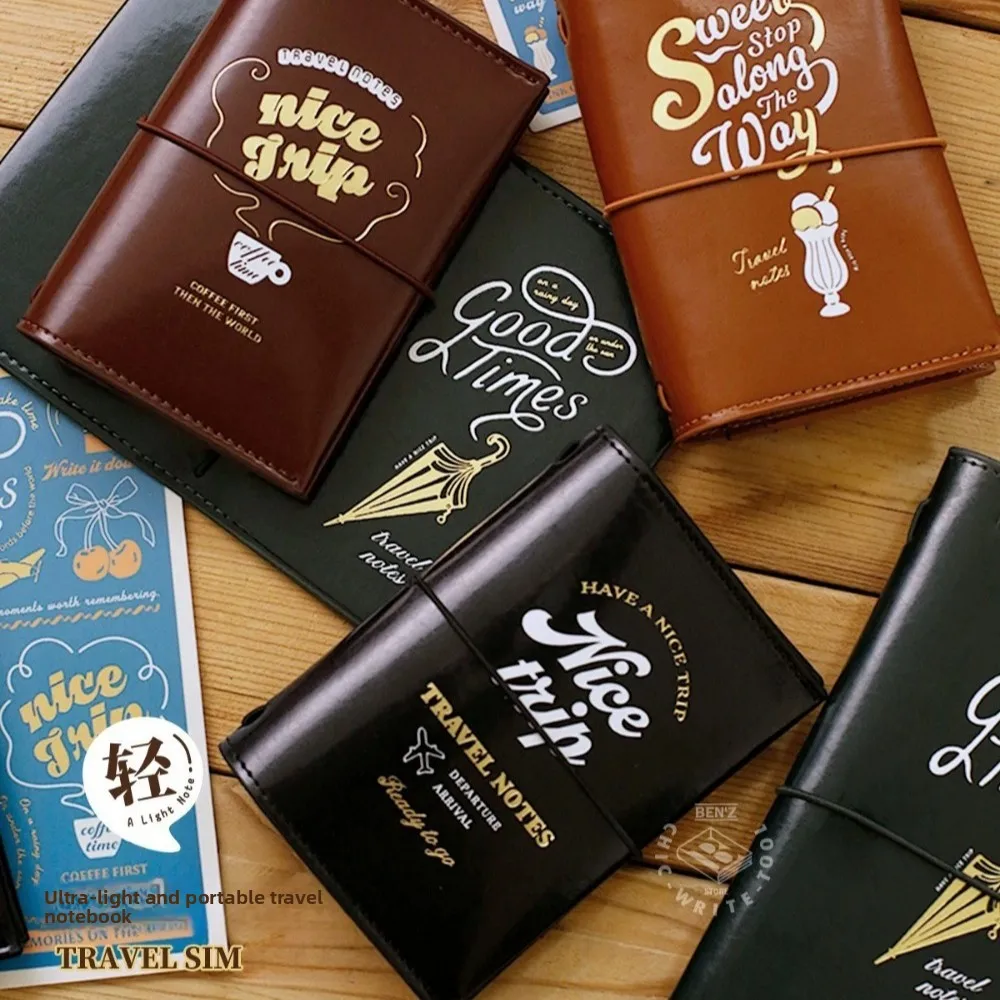 Ultra-Light Refillable PU Leather Travel Journal with Elastic Band