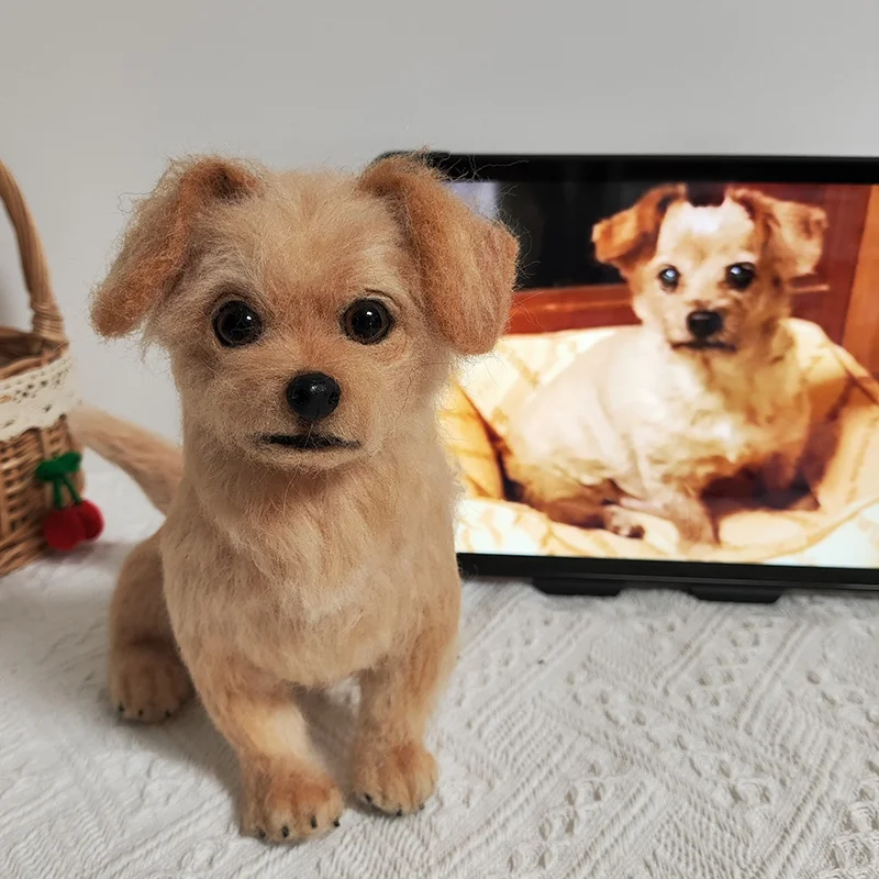 Custom Handmade Wool Felt Pet Model | Luxury Dog Figurine | Unique Memorial Gift 3