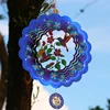 HOT SALE 3D Rotating Wind Chime 12 Inch Blue Bird Wind Chime Outdoor Hanging Decoration 3