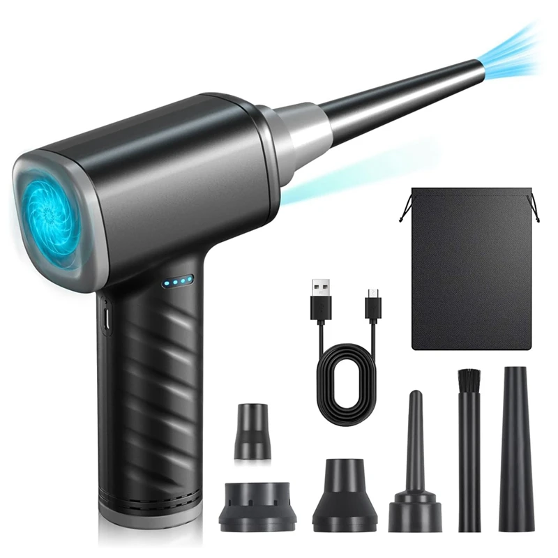 

Compressed Air Duster, Electric Air Duster Rechargeable, Air Blower For Computer, Car Cleaning Kit