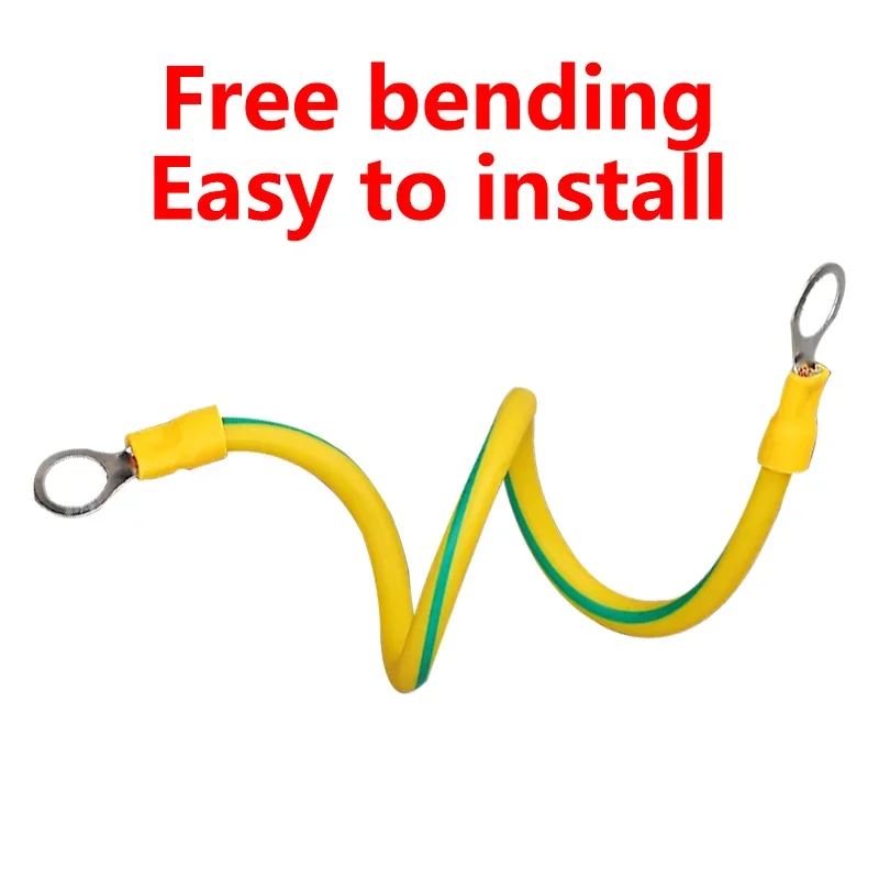 100 PCS BVR Yellow-Green Solar Photovoltaic Grounding Wire Terminals 10/12/14 AWG Copper PV Cabinet Bridge Leakage Earth Cable