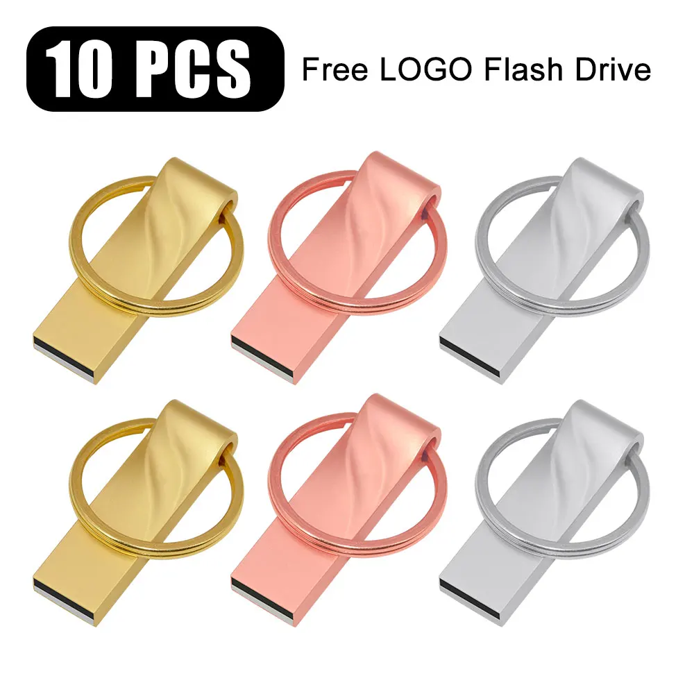 

10PCS/lot Metal USB Flash Pen Drive 32GB 4GB 16GB Pendrive 64GB Music Album Memory Usb Stick 512MB USB Gift Free Custom LOGO