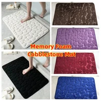Memory Foam Mat Bathroom Bath Mat Cobblestone Embossed Mat In Bathtub Floor Rug Shower Room Doormat Non Slip Cobblestone Mat