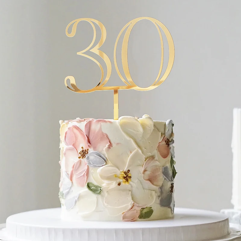 18 20 30 50. Acryl-Zahlen-Kuchenaufsatz für Erwachsene und Kinder, alles Gute zum Geburtstag, Party, Kuchendekoration, Hochzeitstag, goldener Kuchenaufsatz – Detail 11