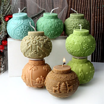 Christmas Ball Candle Silicone Mold 1