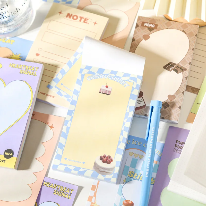 

80 Sheets Cute Cream Diary Series Memo Pad Kawaii Stationery N Times Sticky Notes Planner Collage Notepad School Office Supplies