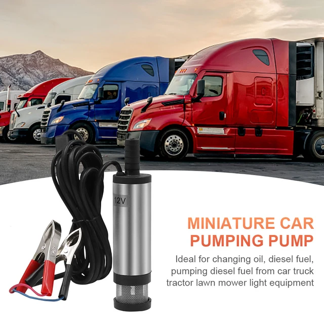 Water Pump with Clip Mini Water Extractor DC 12V Diesel Pump Stainless  Steel Electric DC Fuel Pump for Auto Truck Trailer Mower