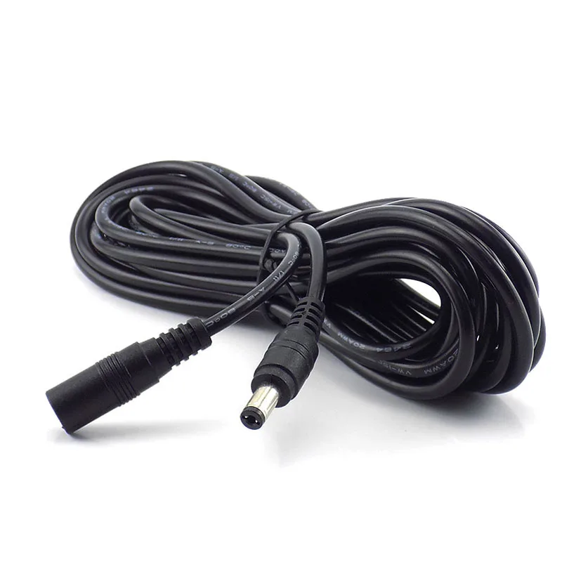цена Female to Male Plug CCTV DC Power Cable Extension Cord Adapter 12V Power Cords 5.5mmx2.1mm For Camera Power Extension Cord