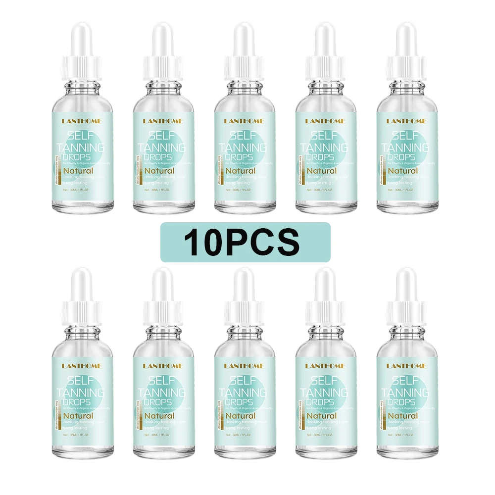 10PCS/SET Self Tanning Drops Body Self Tanner Sunless Tanning Lotion for Women Natural-Looking Tanner For Face and Body Care