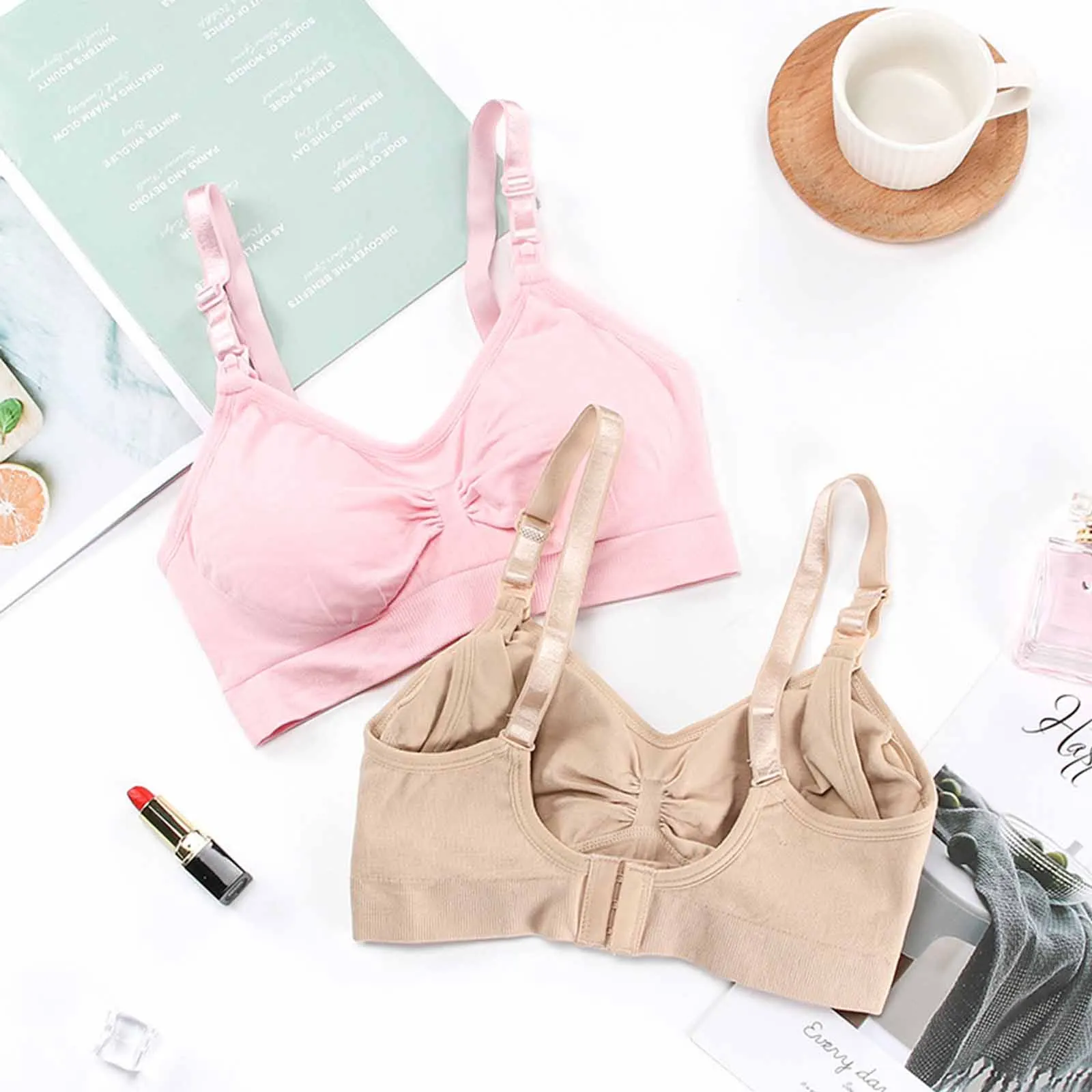 High Quality Plus Size Nursing Bra Breathable Women Breastfeeding Underwear Seamless Maternity Bra Push Up 4