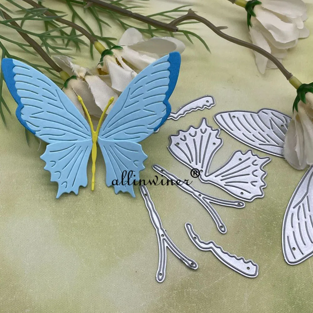 Fustella Metallica Per Biglietti – Motivo Farfalle A Pois, 10x7 Cm – Per Scrapbooking E Fai Da Te