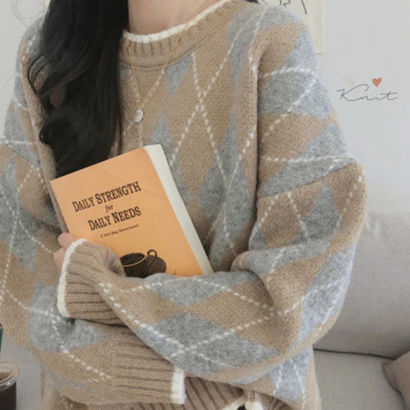 New Autumn and Winter Women's Elegant Long-sleeved Sweater Fashionable Loose Crew Neck Knitted Office Casual Top