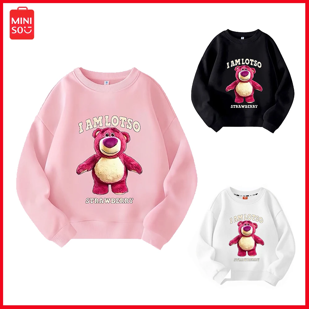 

Miniso Lotso New Cartoon Children Autumn Hoodie Student Casual Top Men Women Spring and Autumn Plus Fleece Hoodie Christmas Gift