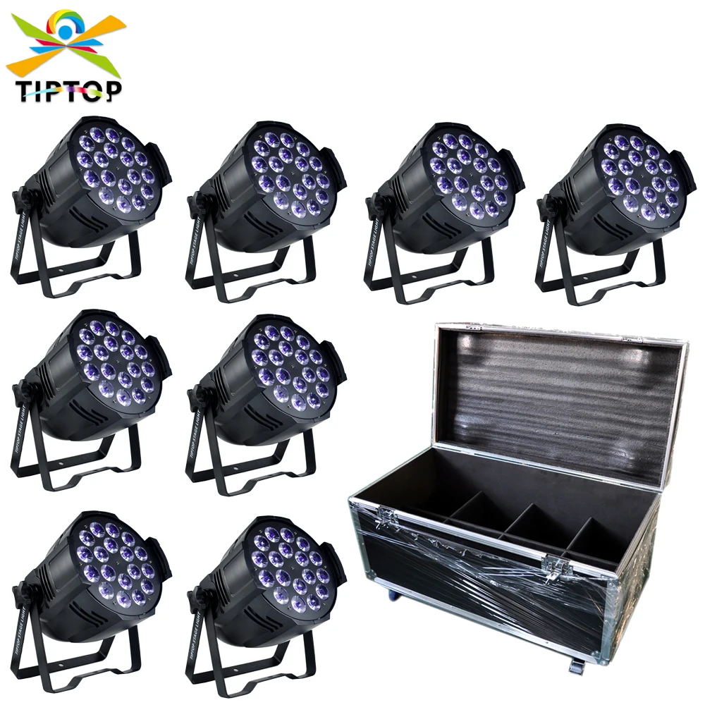 

TIPTOP China Flightcase 8IN1 Pack 18x1 8W Алюминий RGBWA UV светодиодный Par Светильник 6 in1 Tyanshine светодиодный 40 градусов большой объектив